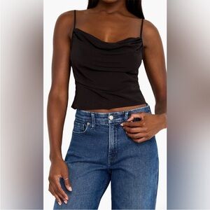 Good American Cowl Neck Bias Cut Chiffon Camisole Top Size Small, NWT